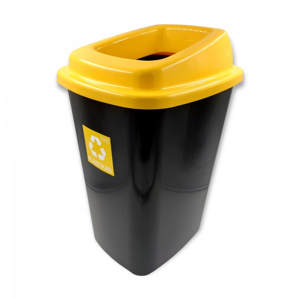 Rūšiavimo šiukšliadėžė plastikui 45 L, geltona